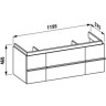 Тумба под раковину LAUFEN CASE FOR PALACE 120x38 мелованный дуб 4.0130.2.075.519.1
